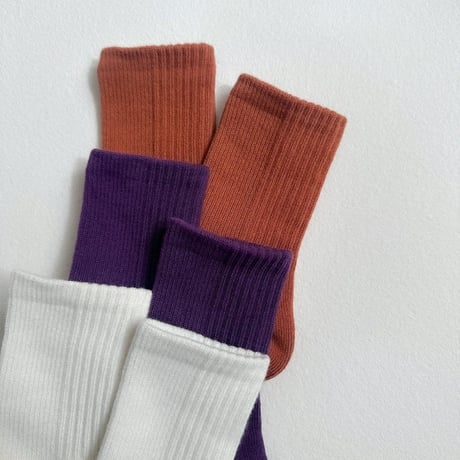 digreen/58. Dual Rib Socks(Cream Set) SOCKS_S-SOCKS_XL