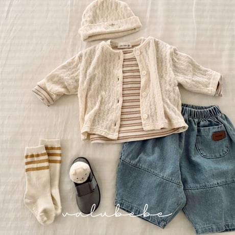 valubebe/69. leather cardigan 6M-S