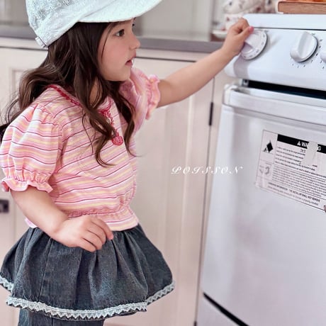 poisson/65. black denim pants skirt S-XL