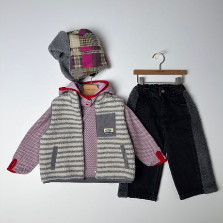 andbutter/59. Sherpa Line Denim Pants JS-JM