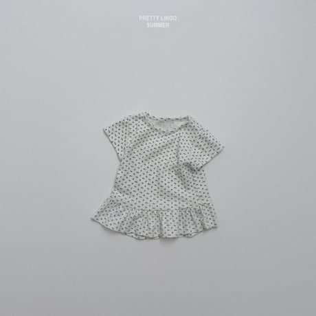 lindo/35. flower half t T-shirt XS-XL