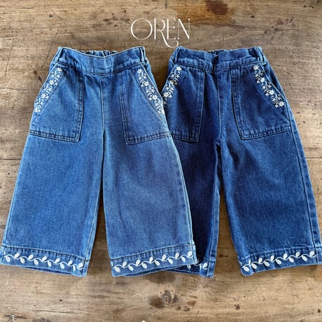 oren/20. may embroidery denim pants S-XL