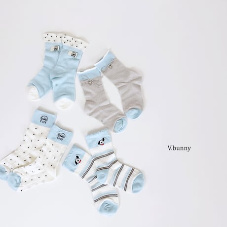 vbunny/72. silver ribbon socks set M(130-150)-XL(180-210)