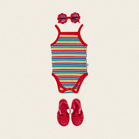 oottbebe/88. rainbow suit sleeveless S(0-6M)-M(6-12M)