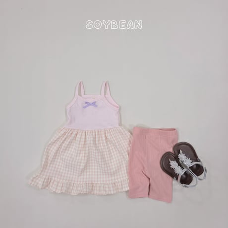 soybean/40. plan ) fril ribbon sleeveless one-piece XS-XL