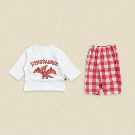 oottbebe/44. plan ) dinosaur updown set XS(0-1Y)-XL(4-5Y)