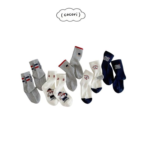 nightbebe/7. bear socks set M(3-5)-XL(9-12)