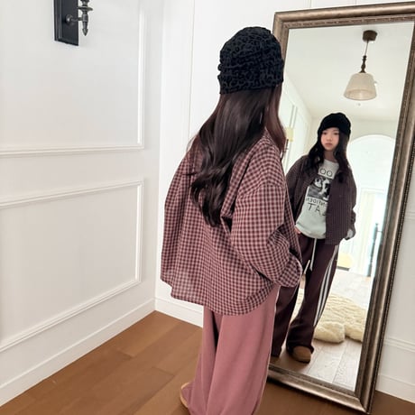 comma/24. check shirt 160-170
