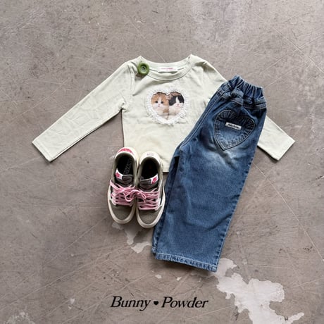 bunnypowder/105. heart denim pants 2XL-4XL