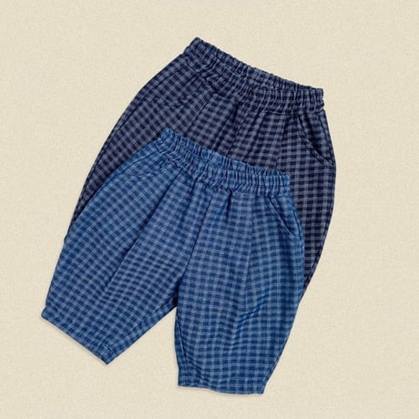 oottbebe/22. denim check pants XS(0-1Y)-XL(4-5Y)