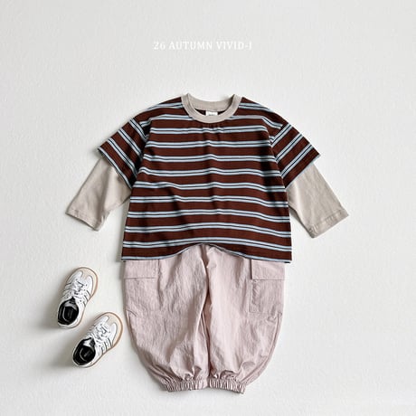 vividi/81. stripe double T-shirt XS-XL
