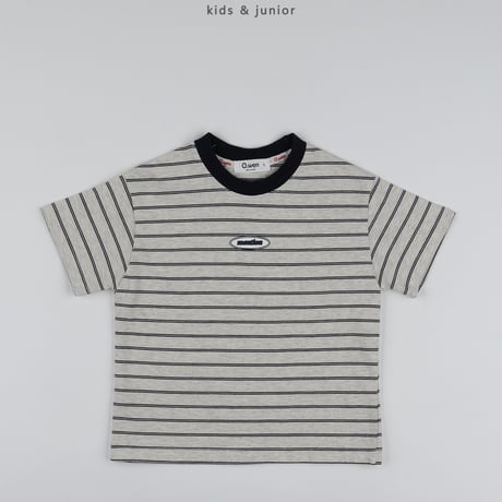 owen/80. mention stripe half t T-shirt JS-JXL