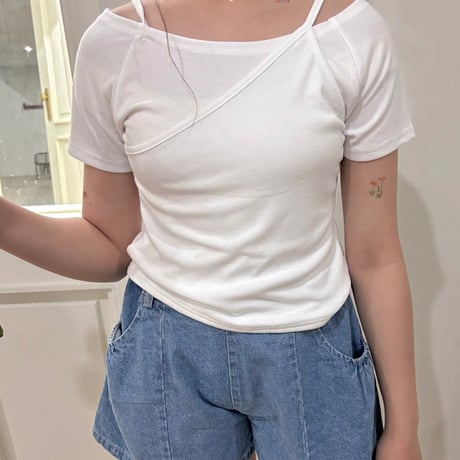 matilda/153. unbal strap T-shirt 5-13