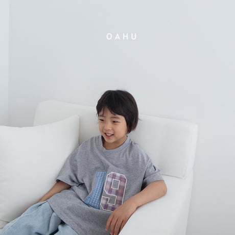 oahu/46. check patch T-shirt S-XL