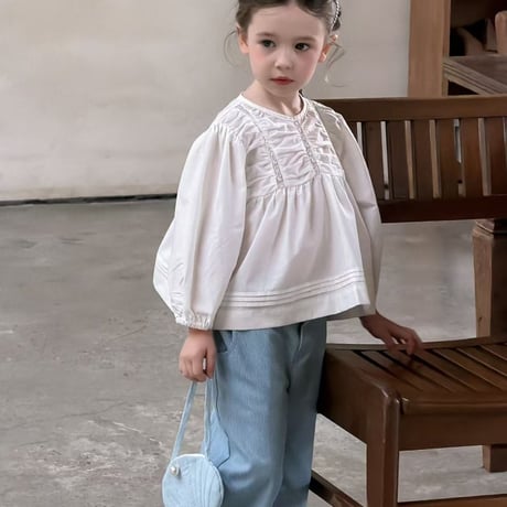 aiai/33. white bubble blouse 90-130