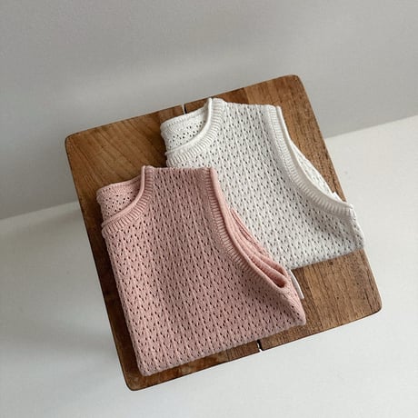 minirobe/42. eyelet knit vest  S-XL