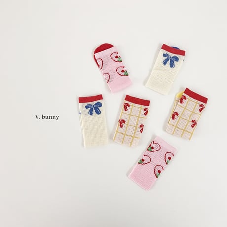 vbunny/28. ribbon socks set FREE(32CM)