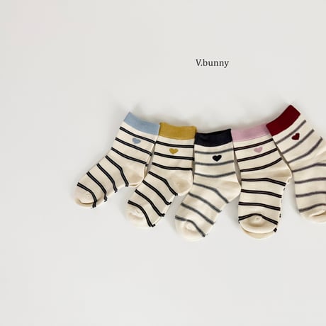 vbunny/54. heart socks set M(130-150)-XL(180-210)