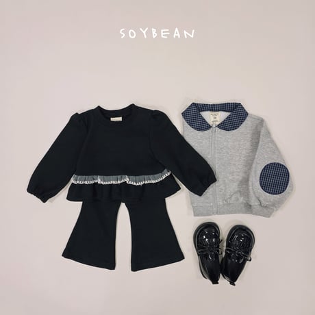 soybean/137. check collar blouson XS-XL