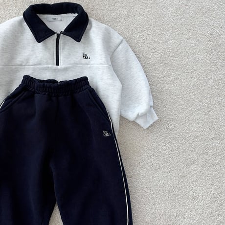 fromi/53. Preppy Half-Zip Set S-XL