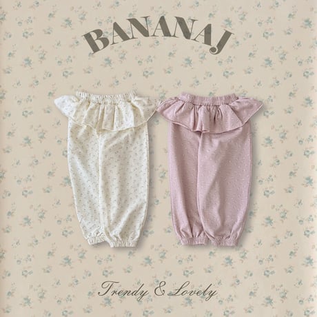 bananaj/46. rozi flower pants XS-JS