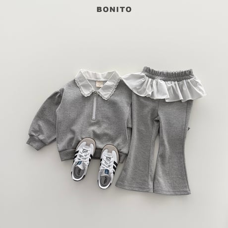 bonito/116. shirring collar zipup set 12M-XL