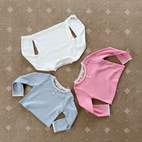 melikey/10. ribbon button T-shirt JS-JM