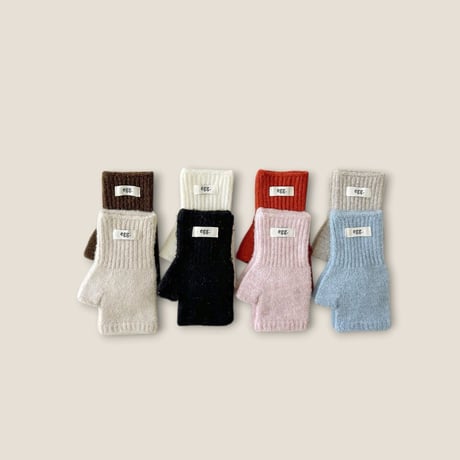 dudie/132. egg half gloves knit FREE