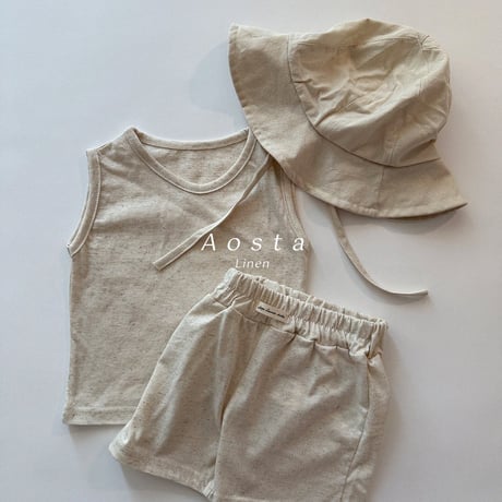 aosta/37. Linen sleeveless T S-2XL