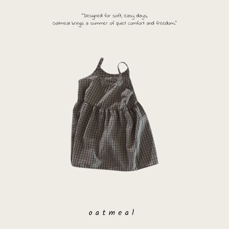 oatmeal/4. Molly check one-piece XS-XL