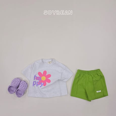 soybean/70. plan ) happy flower half t T-shirt JS-JM