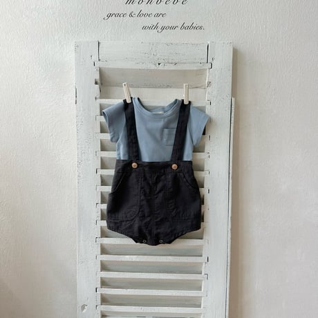 monbebe/15. linen overalls shorts  S(1-2)-XL(7-8)