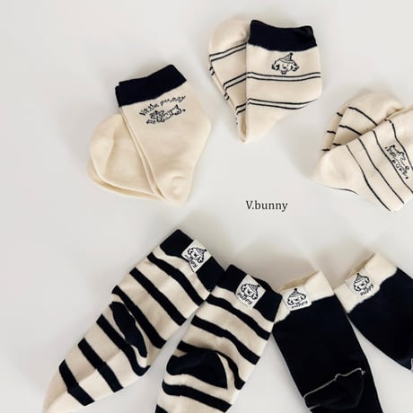 vbunny/46. puffy socks set M(130-150)-XL(180-210)