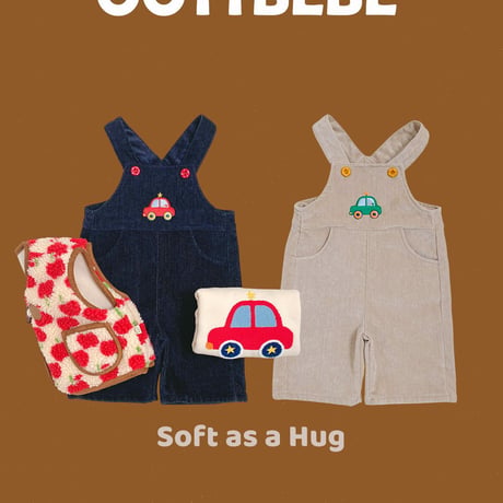 oottbebe/43. kids auto denim ( velloa gimo ) overalls XS(0-1Y)-XL(4-5Y)