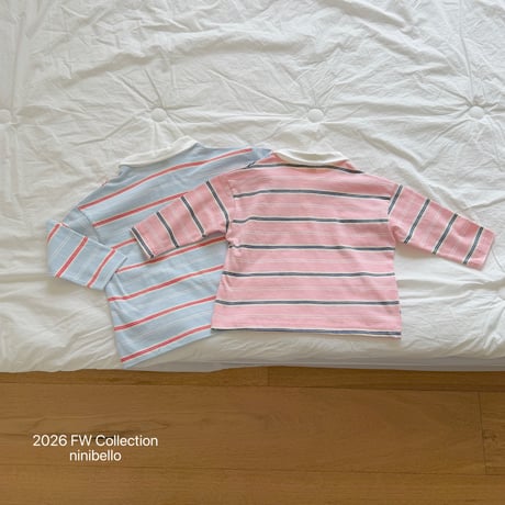 ninibello/38. Milky Stripe Collar T-shirt ADULT