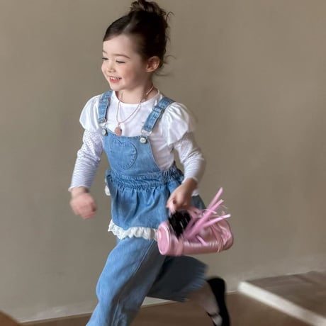 aiai/13. lovely heart denim overalls 90-130
