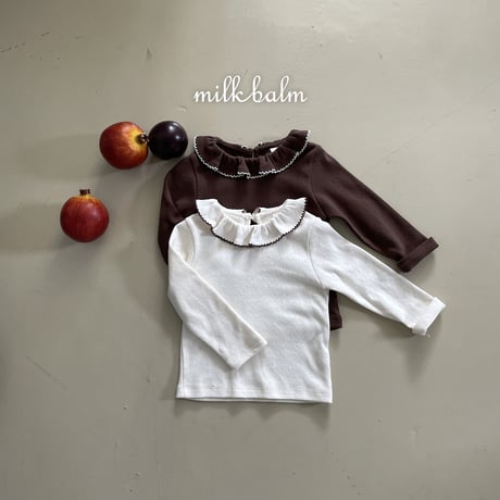 milkbalm/18. picot fril T-shirt XS-XL