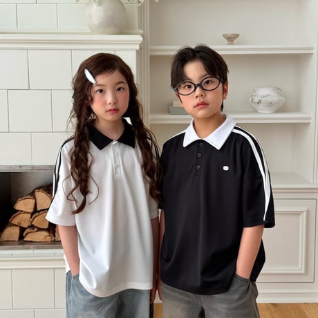 matilda/39. Airy two line collar T-shirt 5-13