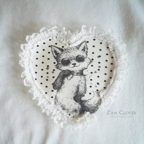 zanclover/145. lace heart cats T-shirt 13-19