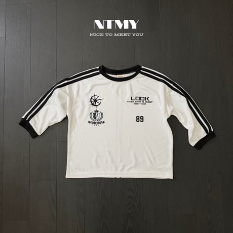 nicetomeetyou/57. ( jersey )89 line T-shirt S-XL