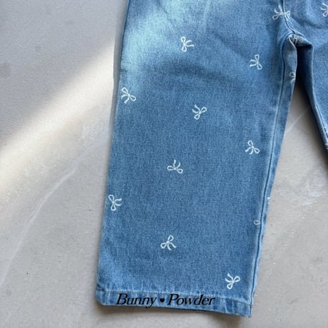 bunnypowder/88. ribbon denim pants 2XL-4XL