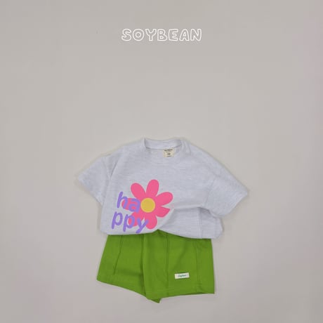 soybean/70. plan ) happy flower half t T-shirt JS-JM