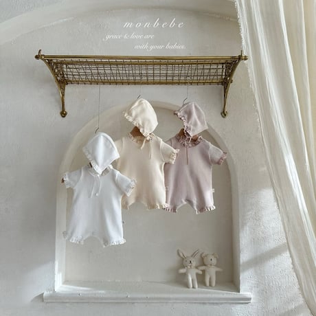 monbebe/11. summer waffle ( bonnet suit S(3-6)-L(12-24)