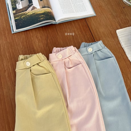 ohho/12. milk bizo pin tuck pants S-2XL