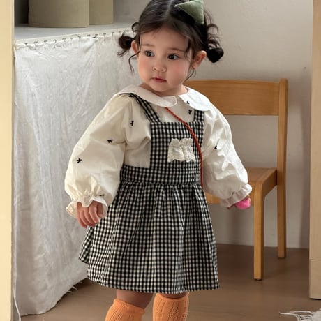 aiai/82. small ribbon check OPS ( set ) blouse XS-L