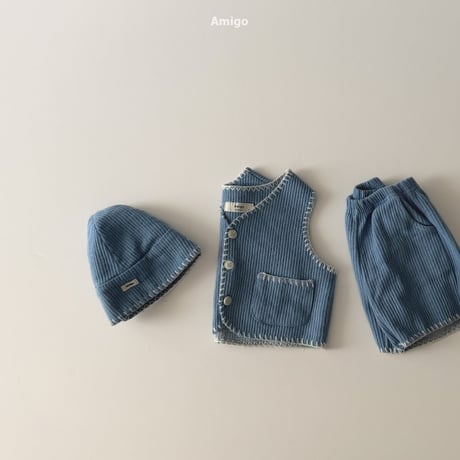 amigo/27. denim mello vest XS-XL