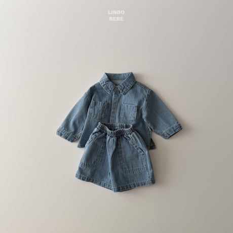 lindo/4. bebe denim half pants 1(3M-6M)-3(12M-18M)