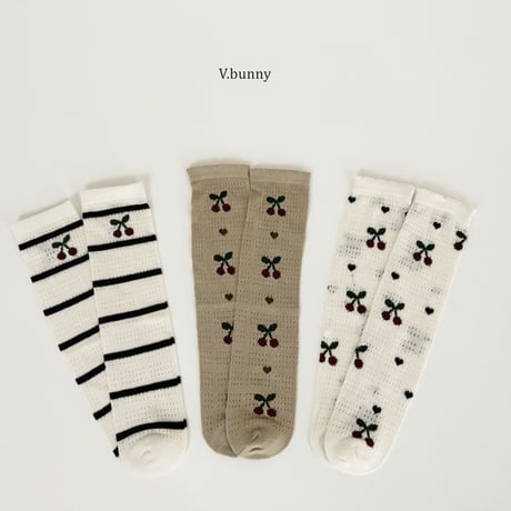 vbunny/44. mono cherry socks set FREE