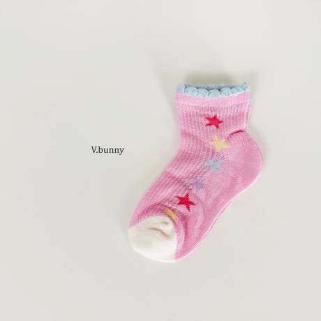 vbunny/83. star fril socks set M(130-150)-XL(180-210)