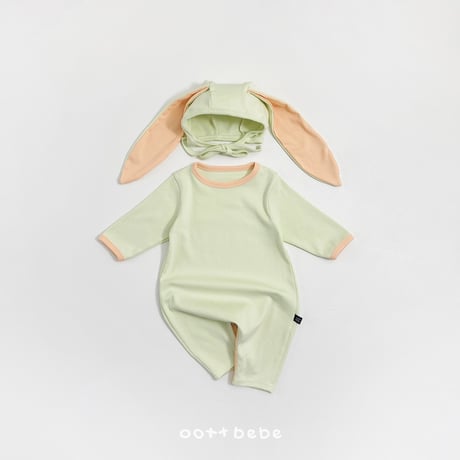 oottbebe/3. modal heart suit + rabbit bonnet set S(0-6M)-M(6-12M)